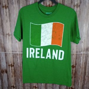 Mad Engine Ireland Flag Short Sleeve  Tee Shirt Mens Small Green St Patricks Day